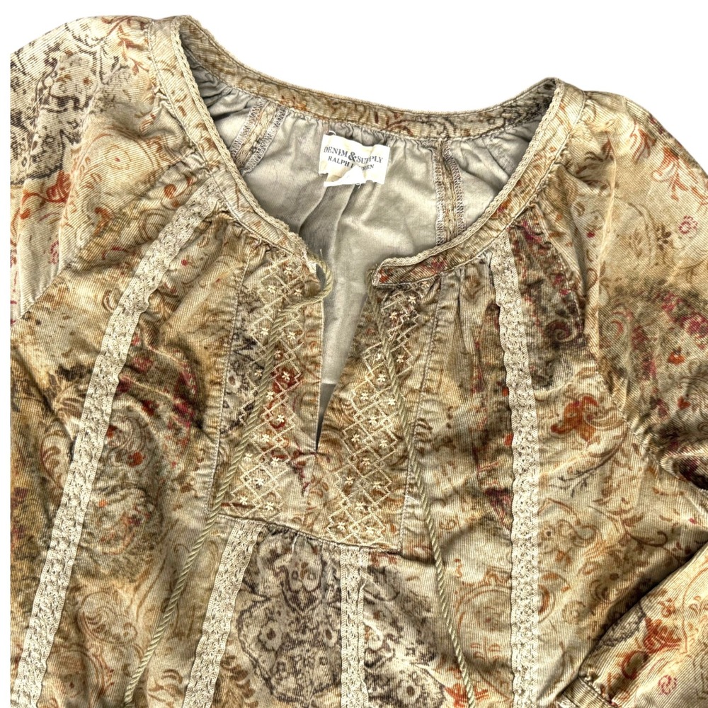 Ralph Lauren Denim & Supply Ren Faire Western Paisley Boho Tunic Dress Large
